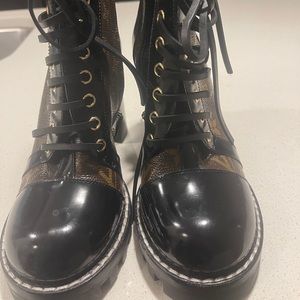 Barely worn combat style heel boots